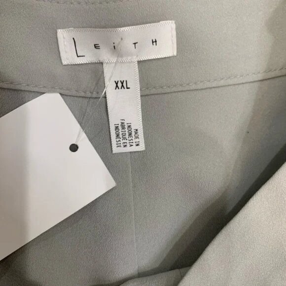 LEITH High Waist Side Slit Wide Leg Pants - Picture 8 of 8